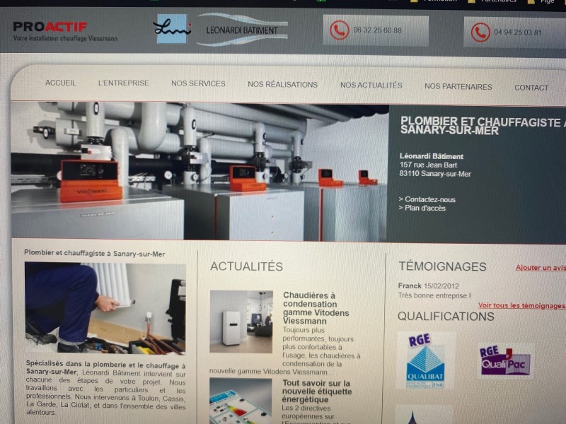 installation système de chauffage a condensation a sanary sur mer