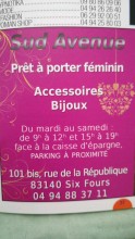Où trouver des accessoires tendance saison été 2020 Six-Fours-les-Plages Sud avenue